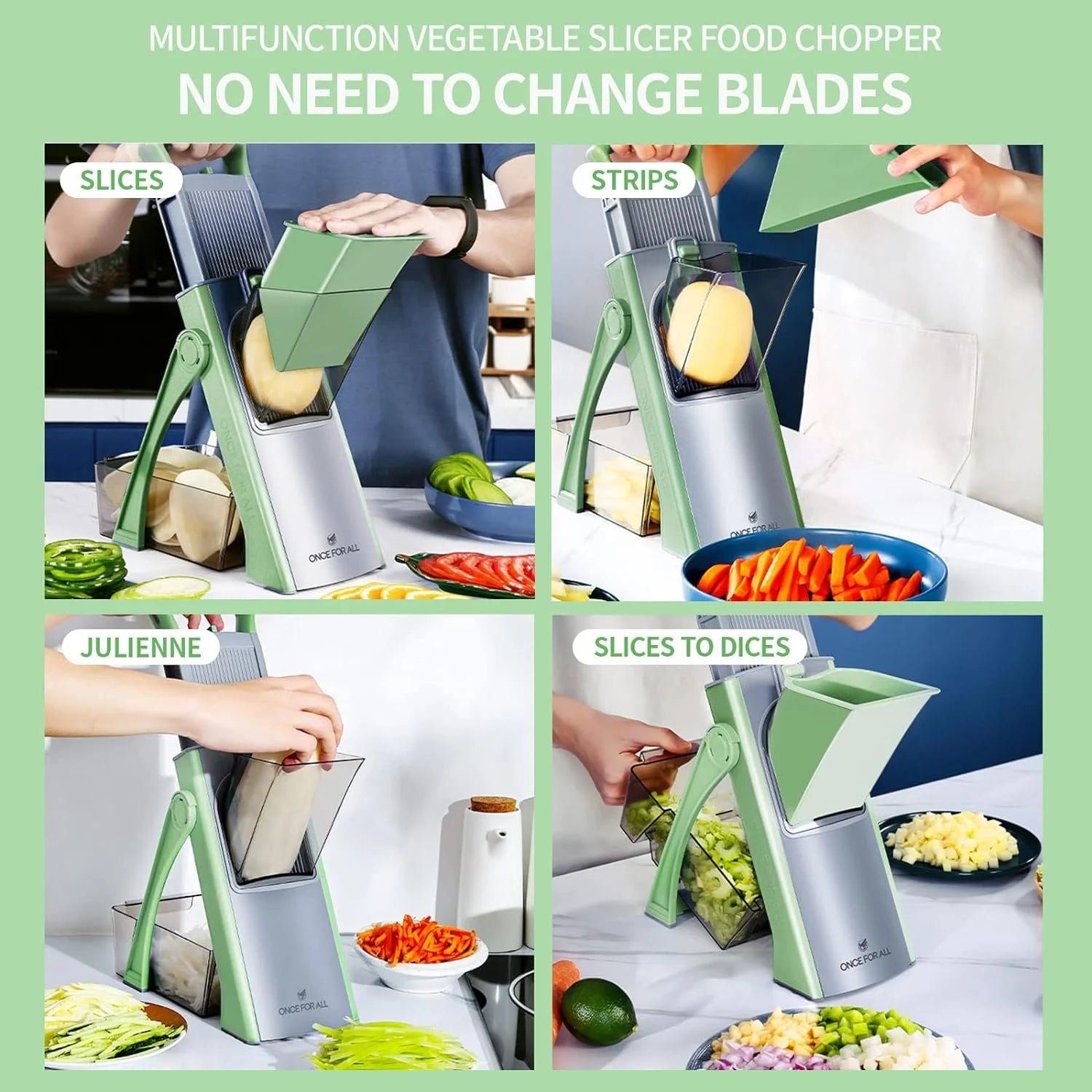 Safe Mandoline Food Slicer, Stainless Steel Adjustable Vegetable Cutter, 13.4" X 9.4" X 5.9"