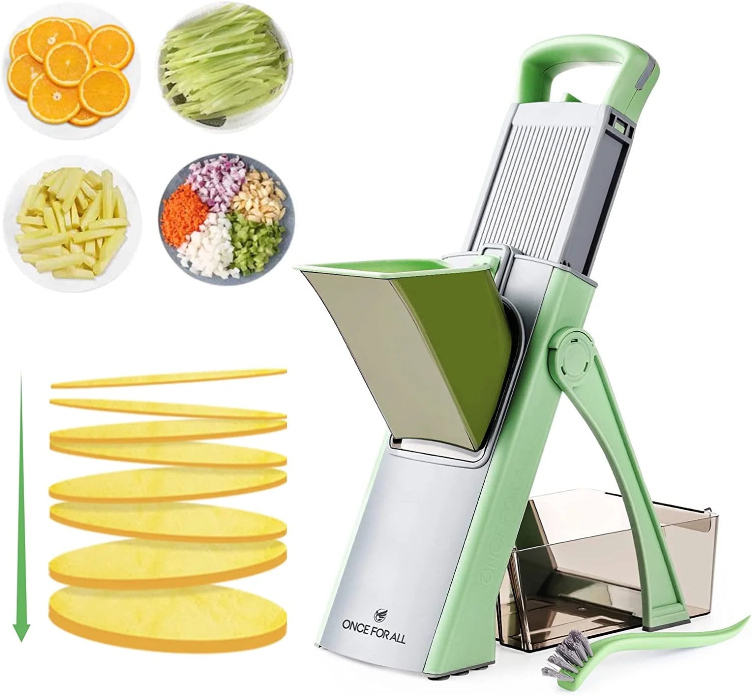 Safe Mandoline Food Slicer, Stainless Steel Adjustable Vegetable Cutter, 13.4" X 9.4" X 5.9"