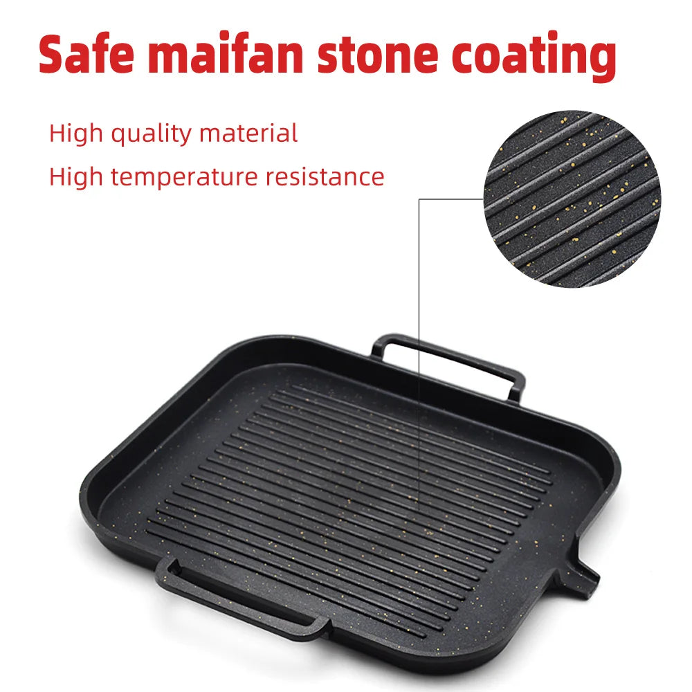 Korean Style BBQ Grill Pan With Maifan Coated Surface