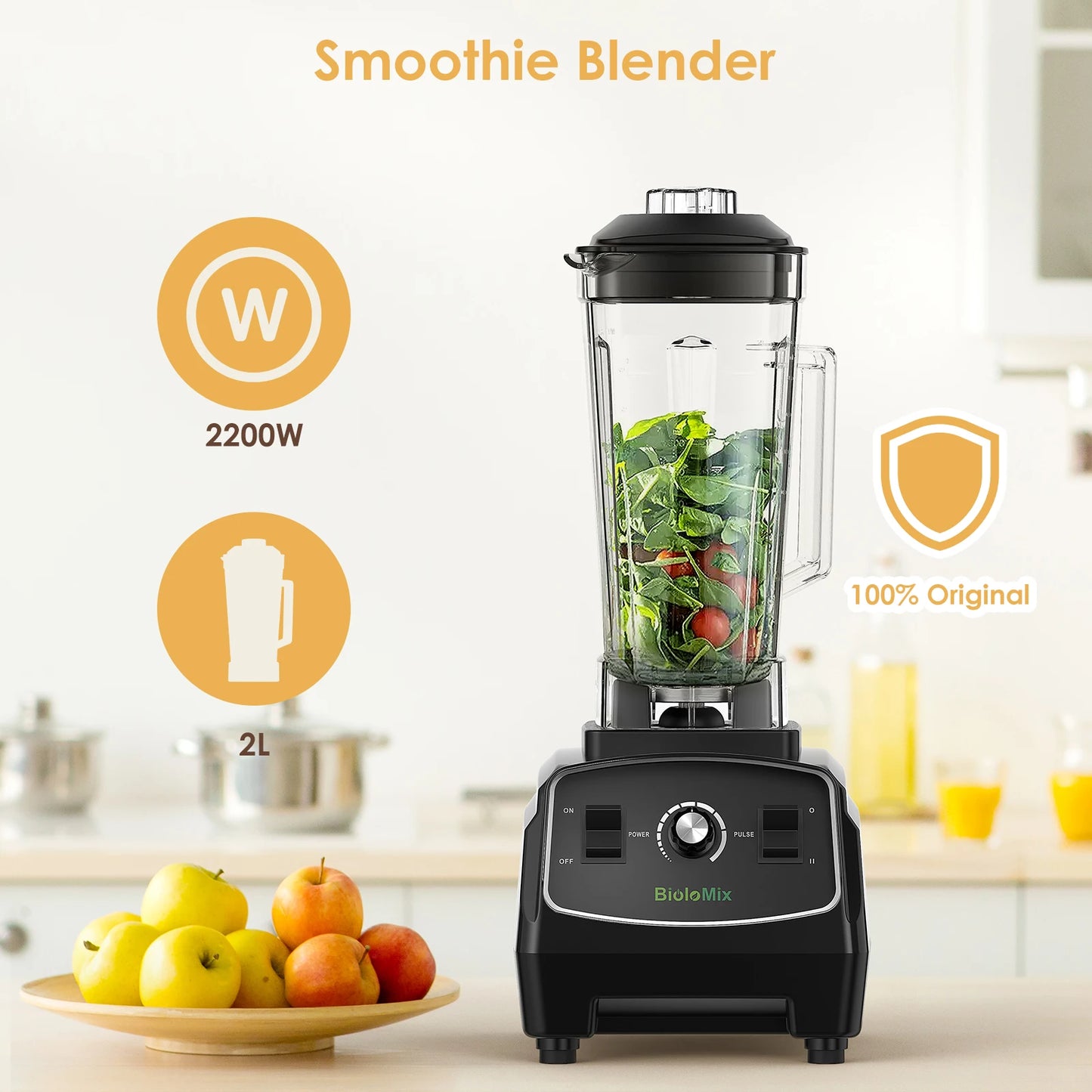 Biolomix 2200W Heavy Duty Commercial Grade Blender