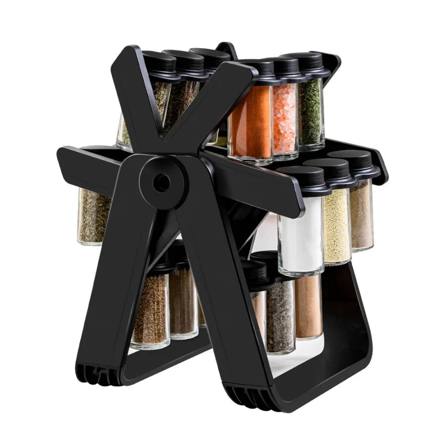 Rotating Ferris Wheel Glass Seasoning Rack Set